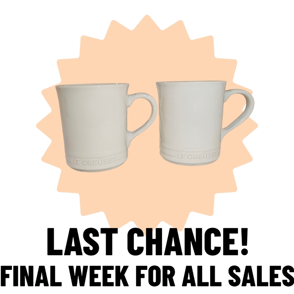 Le Creuset White Stoneware Mug Set